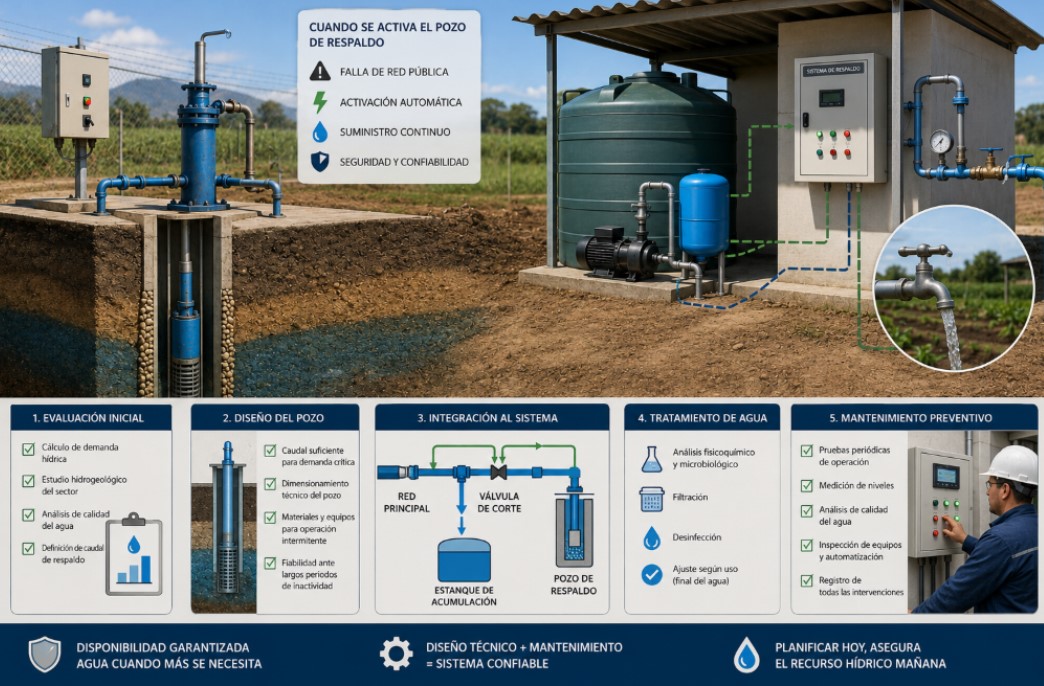 Cómo planificar un sistema de respaldo hídrico usando pozos de agua
